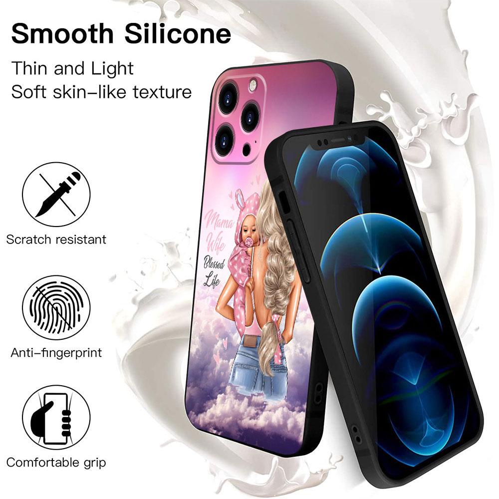 Pro iPhone 8 Plus 13 Pro Max 14 XR 12 XS 7 11 X SE2 5S Mini SE2022 6S 5 SE Pouzdro Žena Móda dívka Super Máma miminko TPU