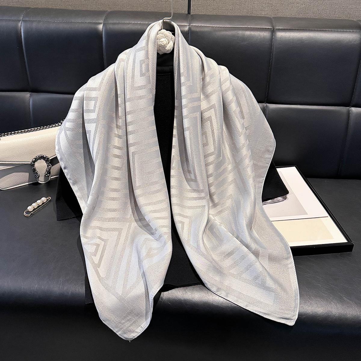 

Мусульманский шелковый платок, модный женский принт, хиджаб, хлопковый шарф из тенселя, пляжная шаль для защиты от солнца, декоративная накидка, платок на голову серебряный