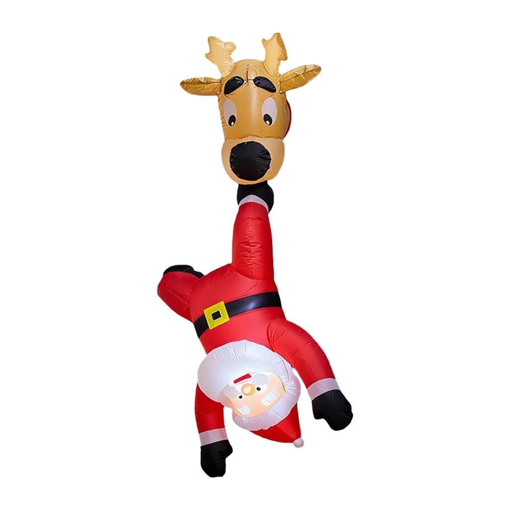 Christmas Inflatable Reindeer Santa 1.8m LED Light Large Outdoor Ornament Weatherproof Figures for Patio Garden Holiday Decor