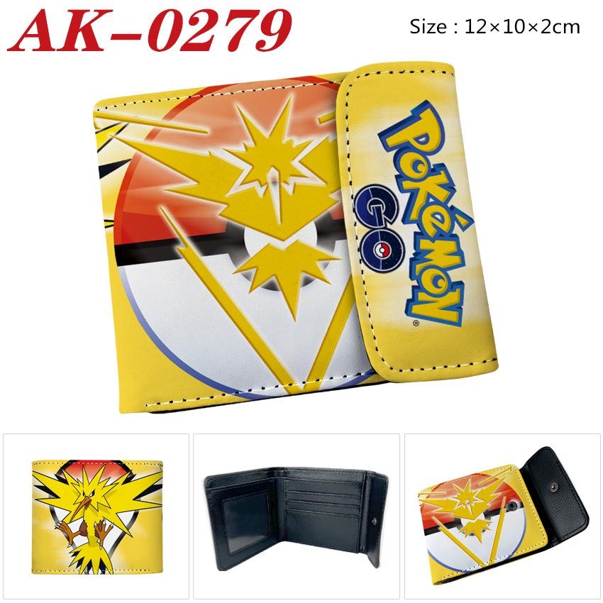 Pokemon Eevee Anime Full Color Snap Button PU Leather Short Wallet Card Holder Coin Purse for Men Women Students