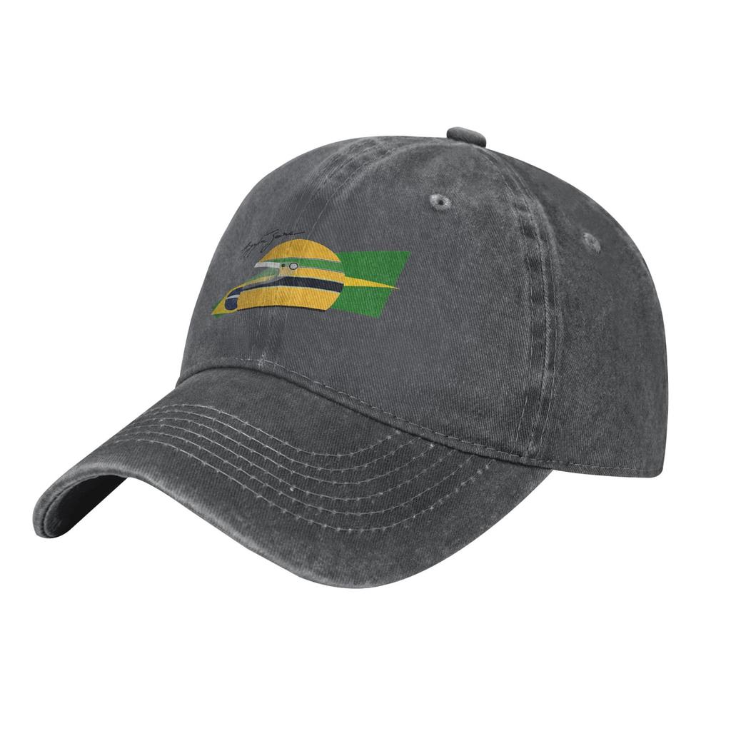 Vintage Ayrton Senna Brazil Helmet Baseball Caps Men Women Distressed Denim Sun Cap  Outdoor All Seasons Travel Soft Caps Hat