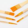 Art 6-pack Oil Painting Pen, Wood Color Short Rod Nylon Brush Set, Watercolor Pen, Acrylic Painting Paint Brush
