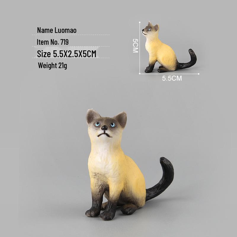 Children's Black and White Kitten Simulation Set - Toy Cat Figurine