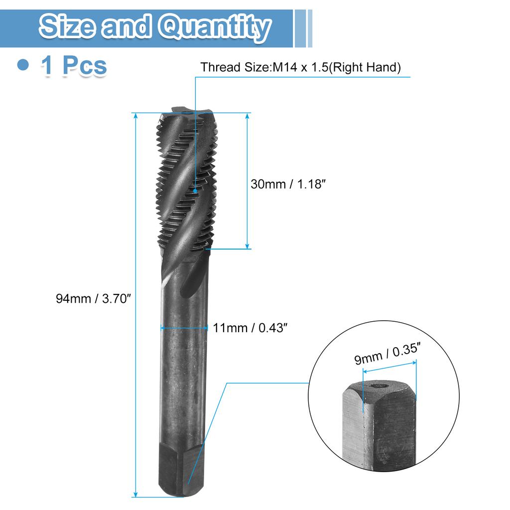 Spiral Flute Thread Tap Metric Machine Taps M7 M8 M10 M12 M14 M16 M18 M20 M22 HSS6542 Nitrided Coated