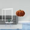 Acrylic Pumpkin Side Table with Plush Cushion Accent for Room And Bedroom Decor Two Tier Nightstand