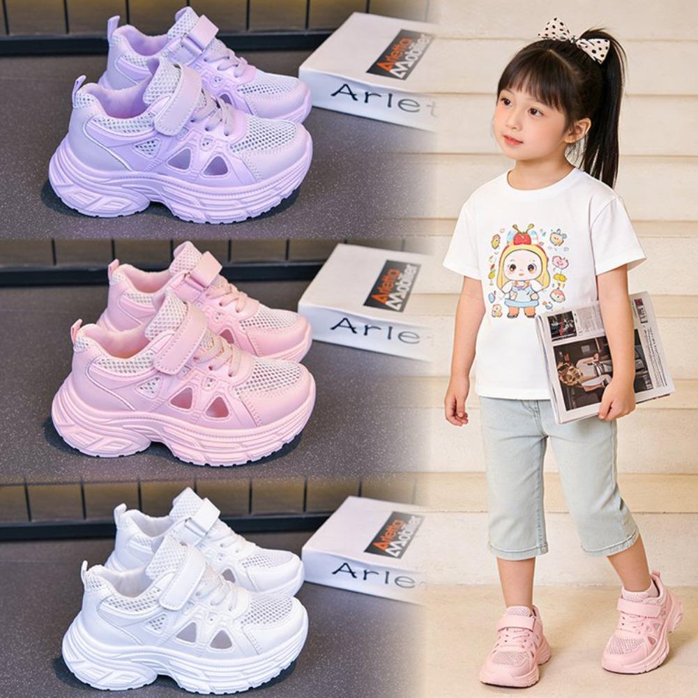Summer Sport Shoes For Children Hollow Out Breathable Teenager Kid's Sneakers Anti-slippery Outdoor Running Footwear Boys Girls