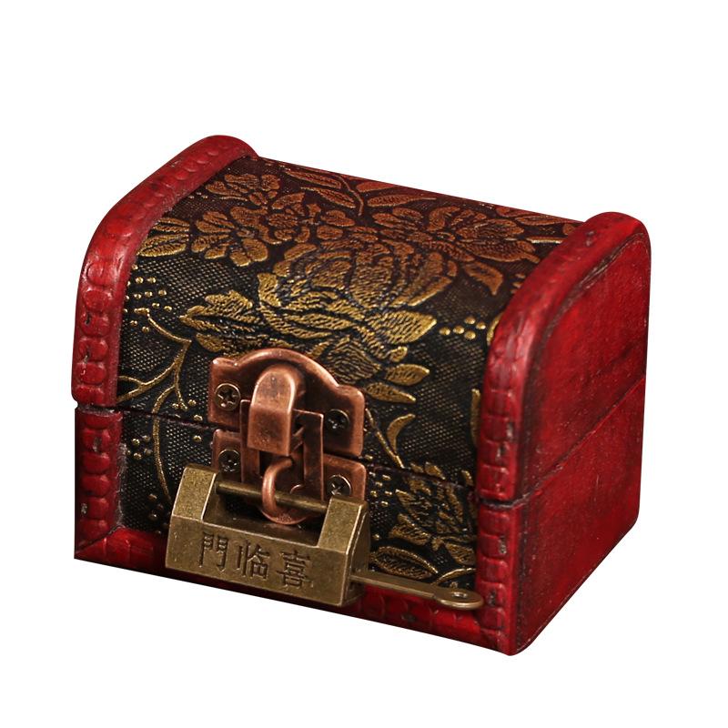 Vintage Wooden Jewelry Storage Box - Antique Style Desktop Organizer & Gift Packaging Box