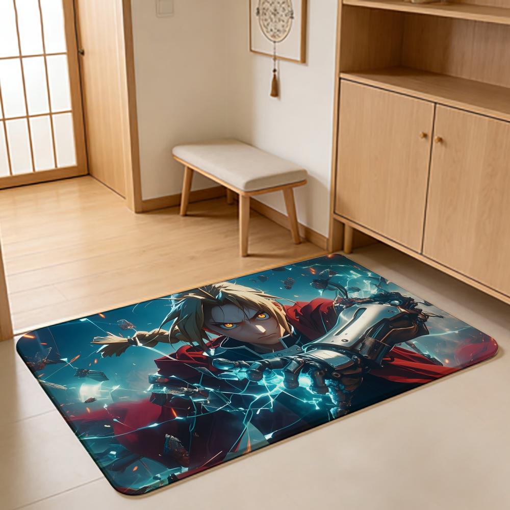 ANIME F-Fullmetal Alchemist Floor Mat Absorbent Floor Mat Non-Slip Entrance Rug for Bathrooms Restrooms and Toilets