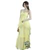 Niche Design High-end Coffee Break French Chic and Beautiful Small Fragrant Wind Seaside Vacation Yellow Neck Dress