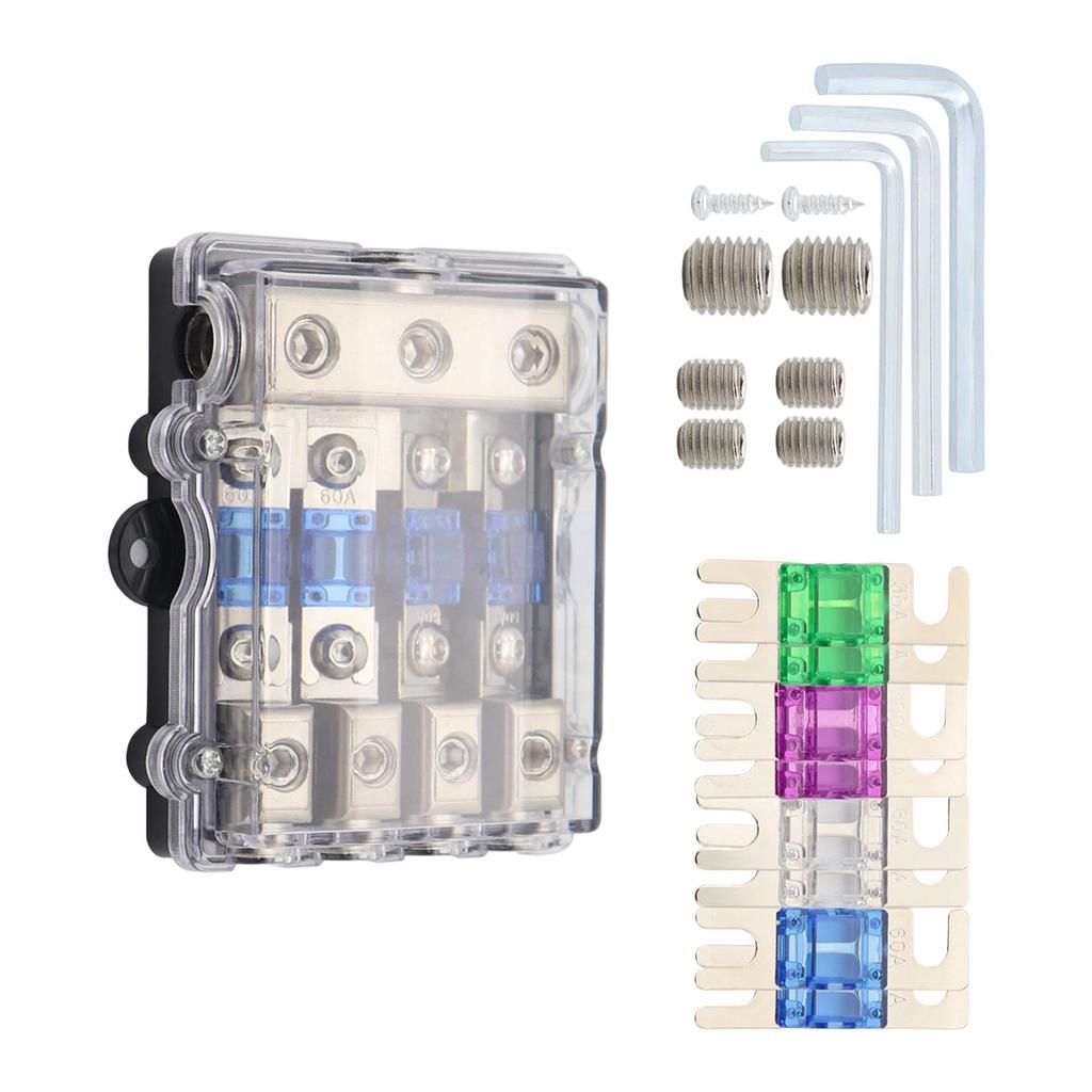 Fused Power Distribution Block Set Anl Fuse Holder Vehicle Repair Parts Strong Fireproofing Grade for Car Audio Replacements