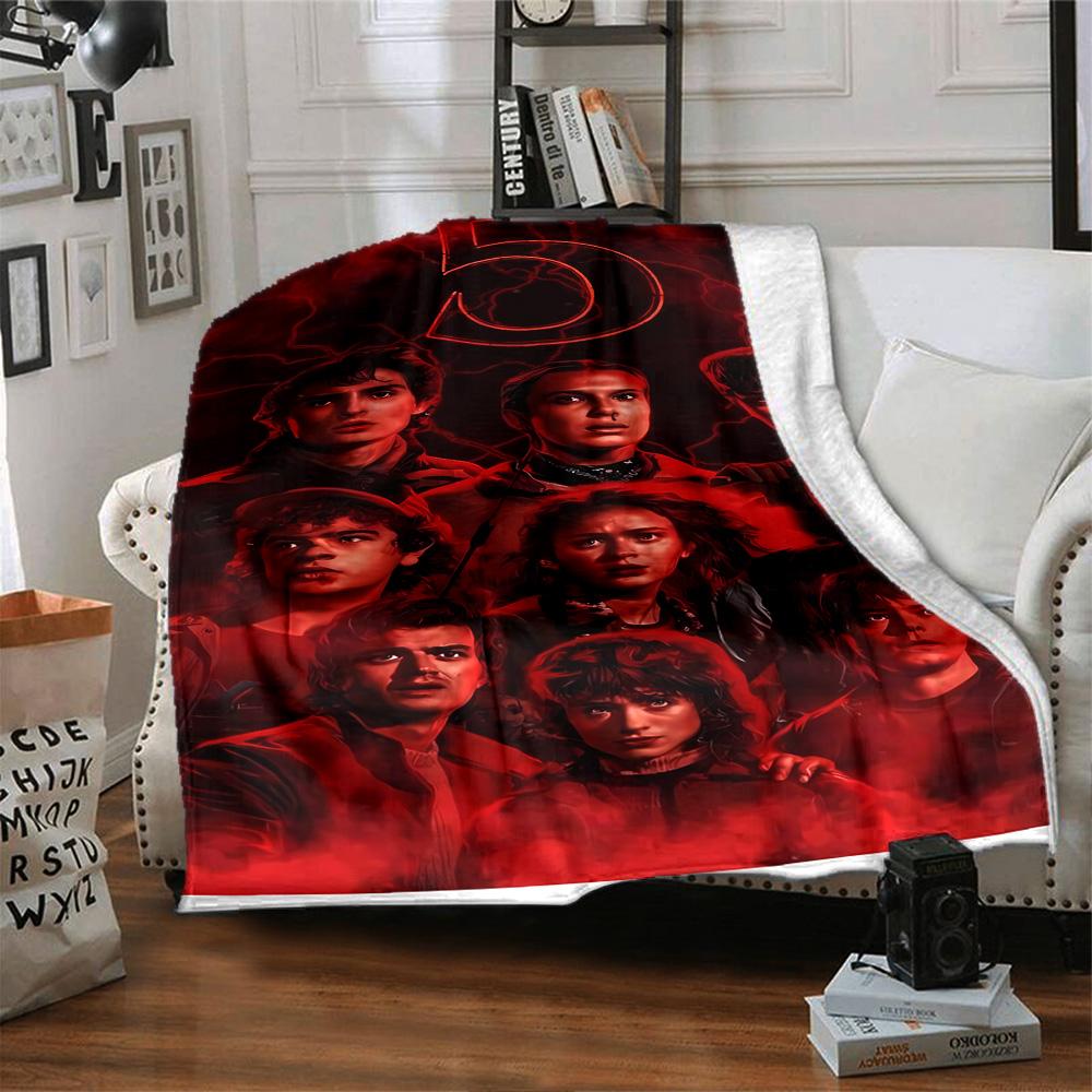 Stranger Things Blanket Warmthful Decor Suitable for Livingroom Office Chair Picnics for All Seasons Playful Design