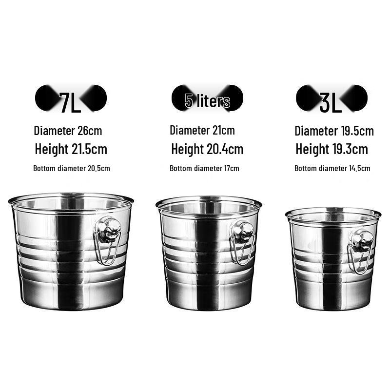 ZISIZ Stylish Stainless Steel Ice Bucket