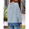 Dames Gestreept Crewneck Sweatshirt Los Oversized Lange Mouw Pullover Casual Dagelijks Blouse Top