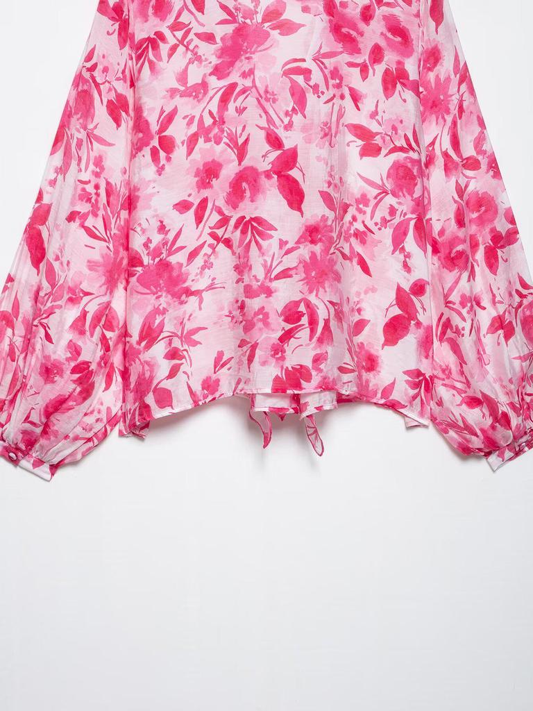 Spring 2025 Women's European & American Layered Print Shirt & Half Skirt Styles