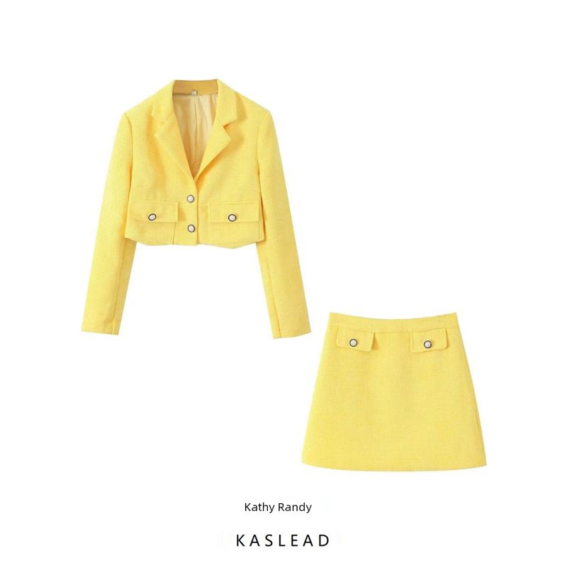 Kaslead New Arrival Women's Clothing Fashion Style Fashion Woolen Suit
