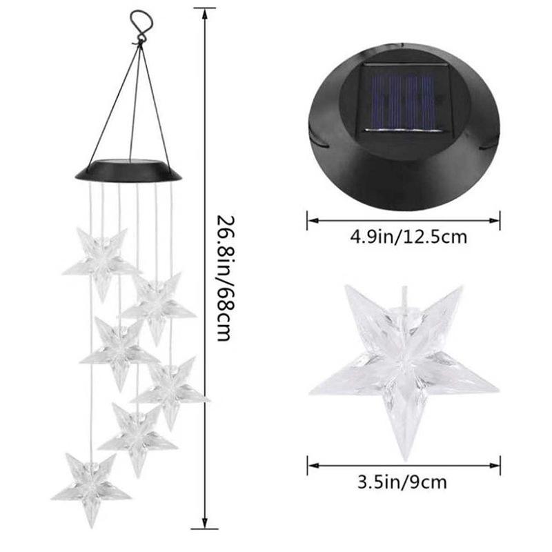 Solar Wind Chime: Seven-Color Gradient Waterproof Garden Lamp for Outdoor Decoration