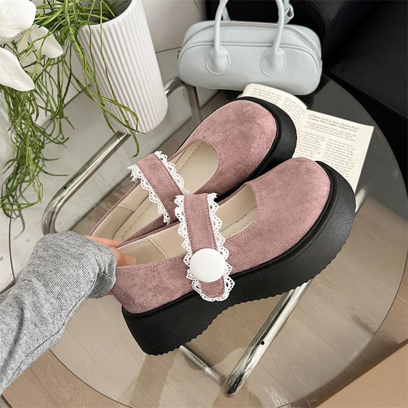 Round Head British Style Platform Simple Small Leather Shoes Women's Autumn and Winter 2025 New French Casual Thick Heel Loafer Single Shoes