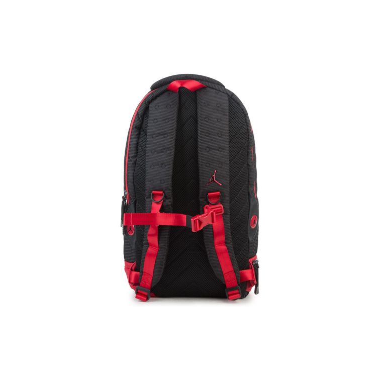 Jordan AJ13 Series Sports Large Capacity Zipper Basketball Backpack Unisex backpack Black Red 9A1898-KR5