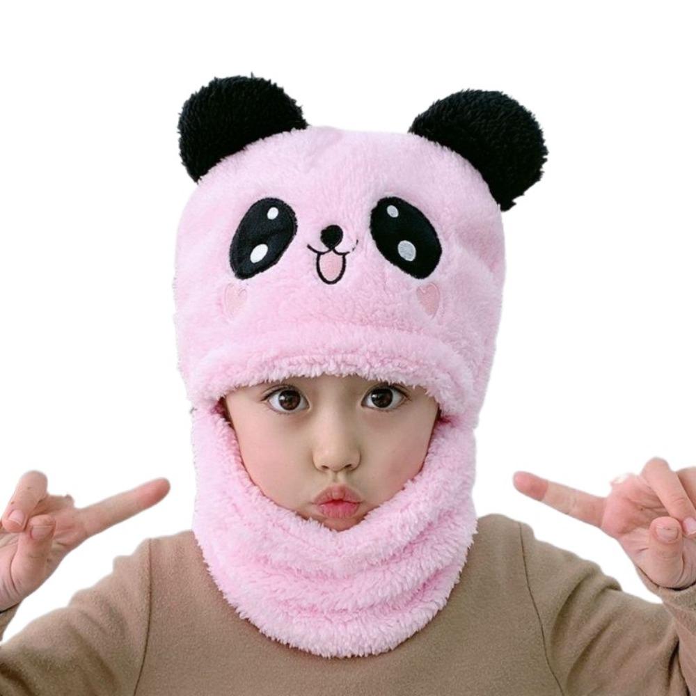 Plush Children's Hats Ear Protection Rabbit Hat Fashionable Neck Gaiter Set  Outdoor
