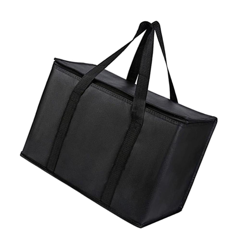 Thermal Insulated Reusable Grocery Bag Collapsible Food Delivery Bag With Zipper Top for Office Lunch Camping BBQ