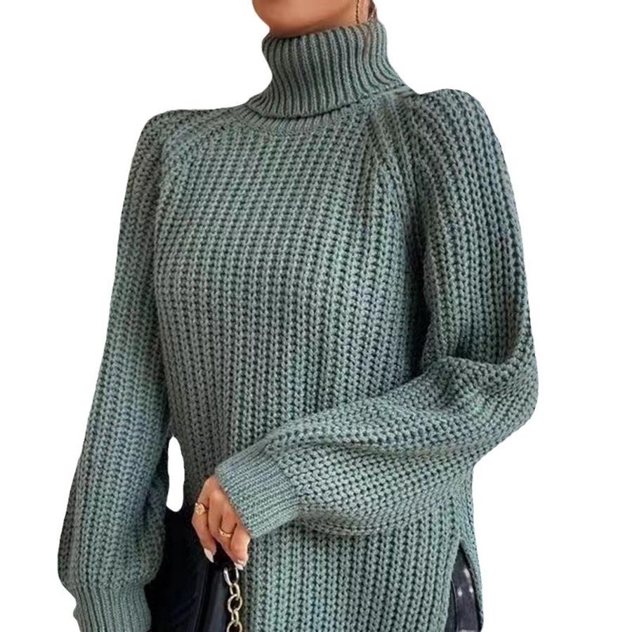 Fall Winter New Neck Warm Knit Sweater Long Sleeve Open Shoulder Soft Comfortable Women's Clothing