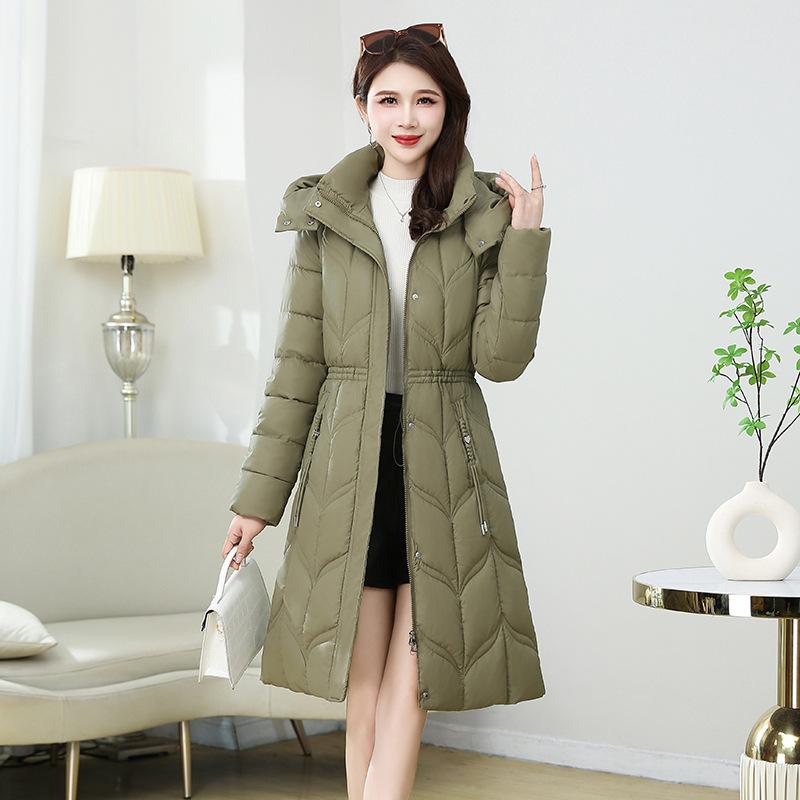 Down padded jacket women's mid-length style thickened 2025 new fashion winter slim jacket slimming padded jacket