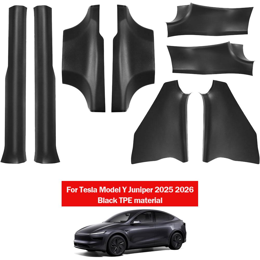 For Tesla Model Y Juniper 2025 2026 Front Rear Door Sill Guard Anti Scratch Dirt Resistant Threshold Strips Interior Accessories