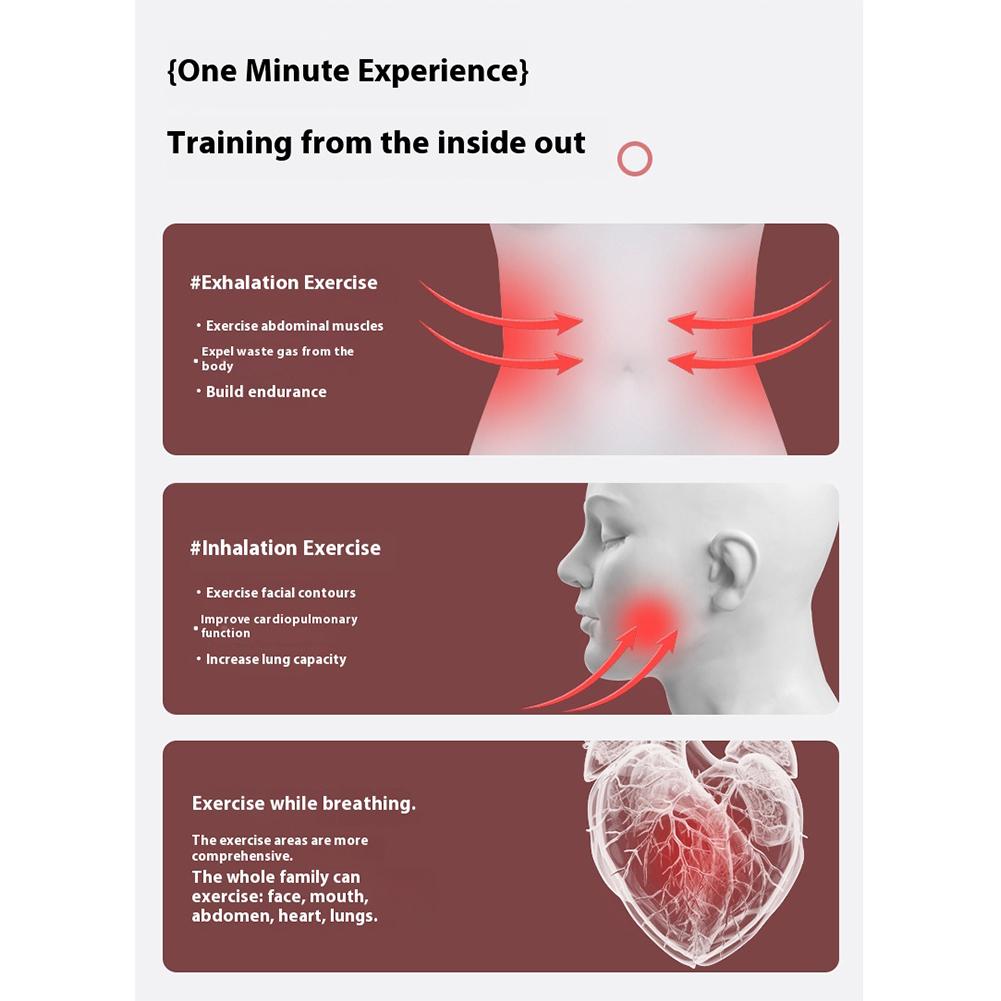 Breathing Exercise Device Abdominal Muscle Trainer Lung Capacity Training Device for Men and Women