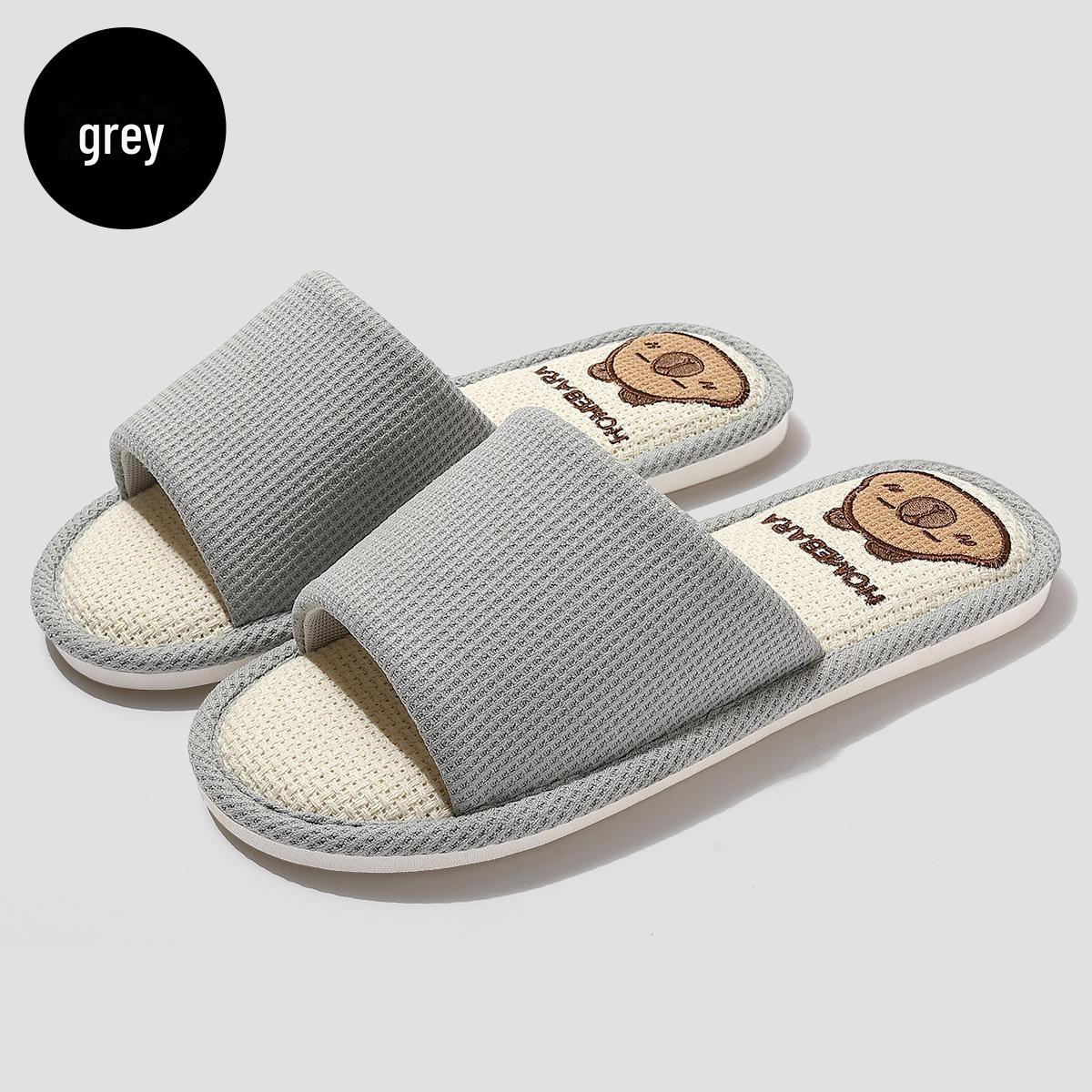 

Туфли из льна и хлопка: Большие бесшумные домашние тапочки для женщин и мужчин на весну/осень 40-41 is suitable for 39-40