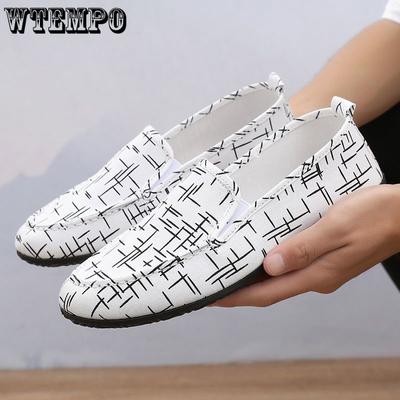 Summer Breathable Men's Shoes Man Old Beijing Canvas Shoes Men's Korean Shoes Casual Lazy Shoes Flat Heel Driving Shoes