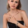 Geometric Crystal Jewelry Set For Women With Silver Copper Finish For Stylish Gift Giving