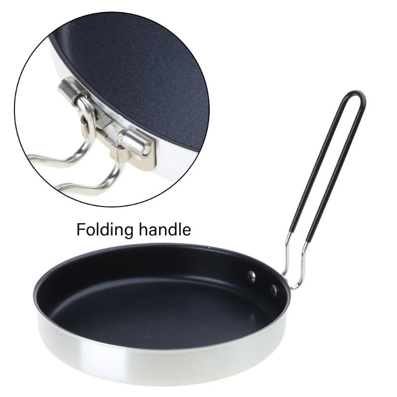 Portable Frying Pans with Storage Bag Nonstick Skillets Light Weight Grill Pans Outdoor Cookware for Camping Travel