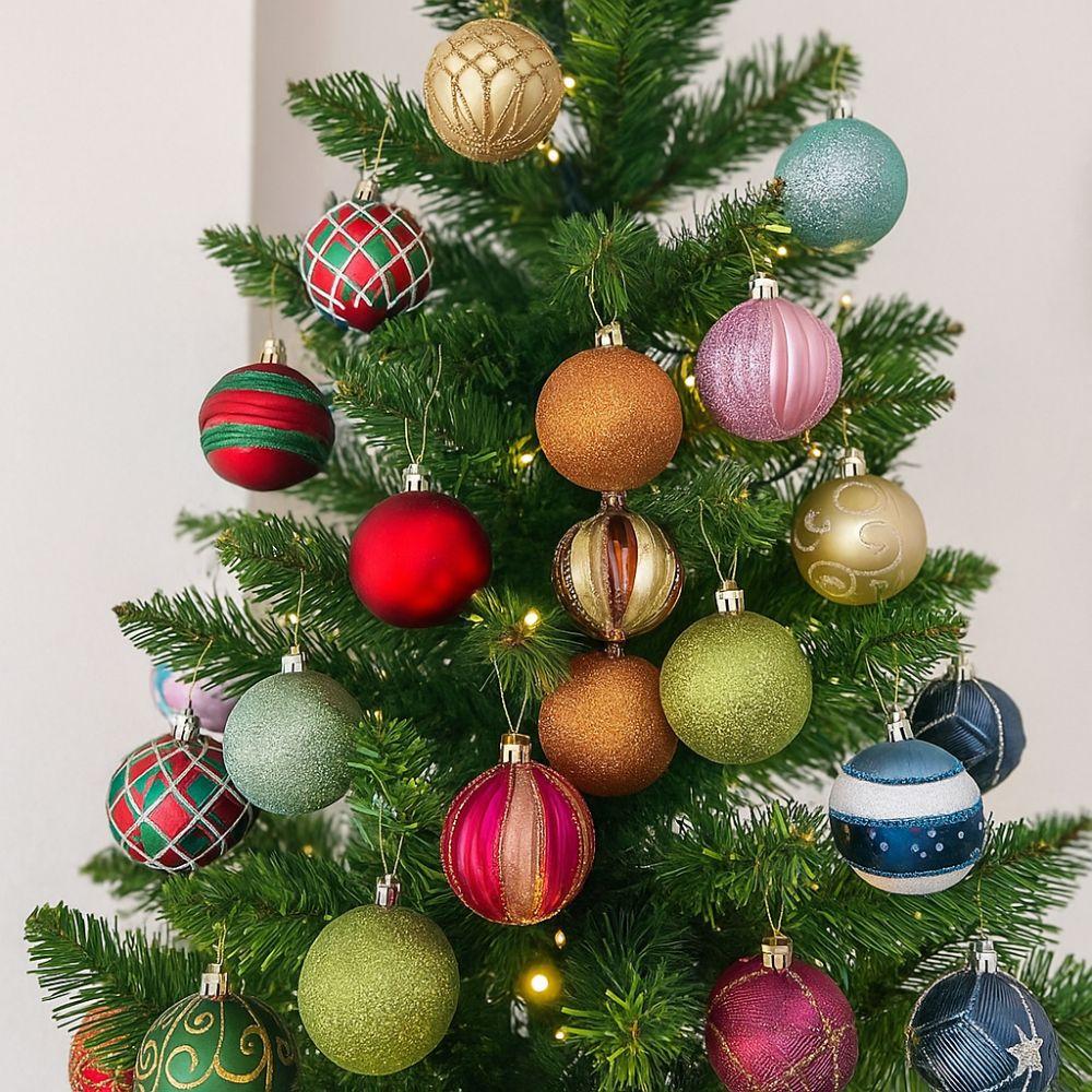 Shatterproof Painted Christmas Ball 6cm Christmas Baubles Christmas Hanging Ball  Home Xmas Decor