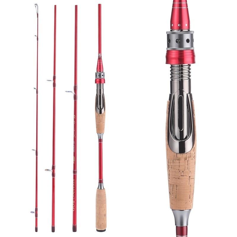 Spinnande fiskespön 2,1M/2,4m Medium Grafit Kolfiber Bärbar resekarp fiskerullspö