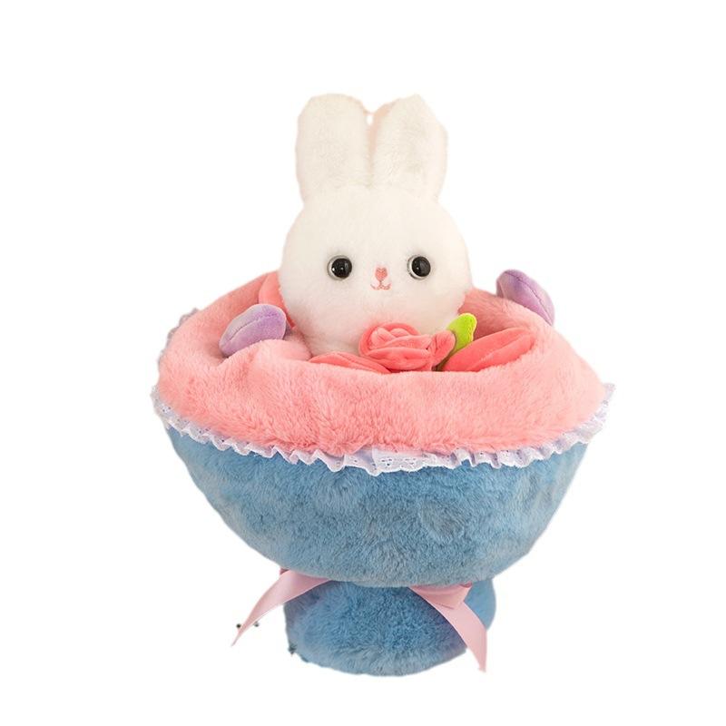 Flower Princess Rabbit Transformation Bouquet Princess Dress Rabbit Bouquet Plush Toy Cute Flower Hold Rabbit
