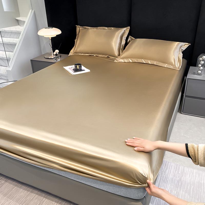 

Простыня на резинке из искусственного шелка с охлаждающим эффектом - Нескользящий сатиновый наматрасник с дамасским узором 150*200cm Fitted Sheet