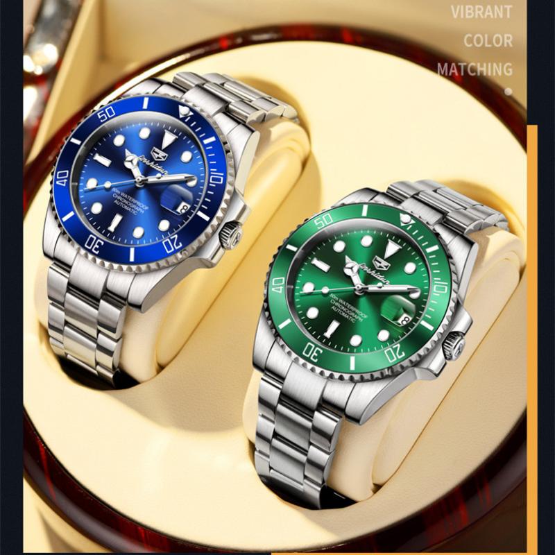 JINSHIDUN Neue Business und freizeit herren Uhr Green Water Ghost Automatische Mechanische Uhr Trendy Marke Leuchtende High-end-Uhr