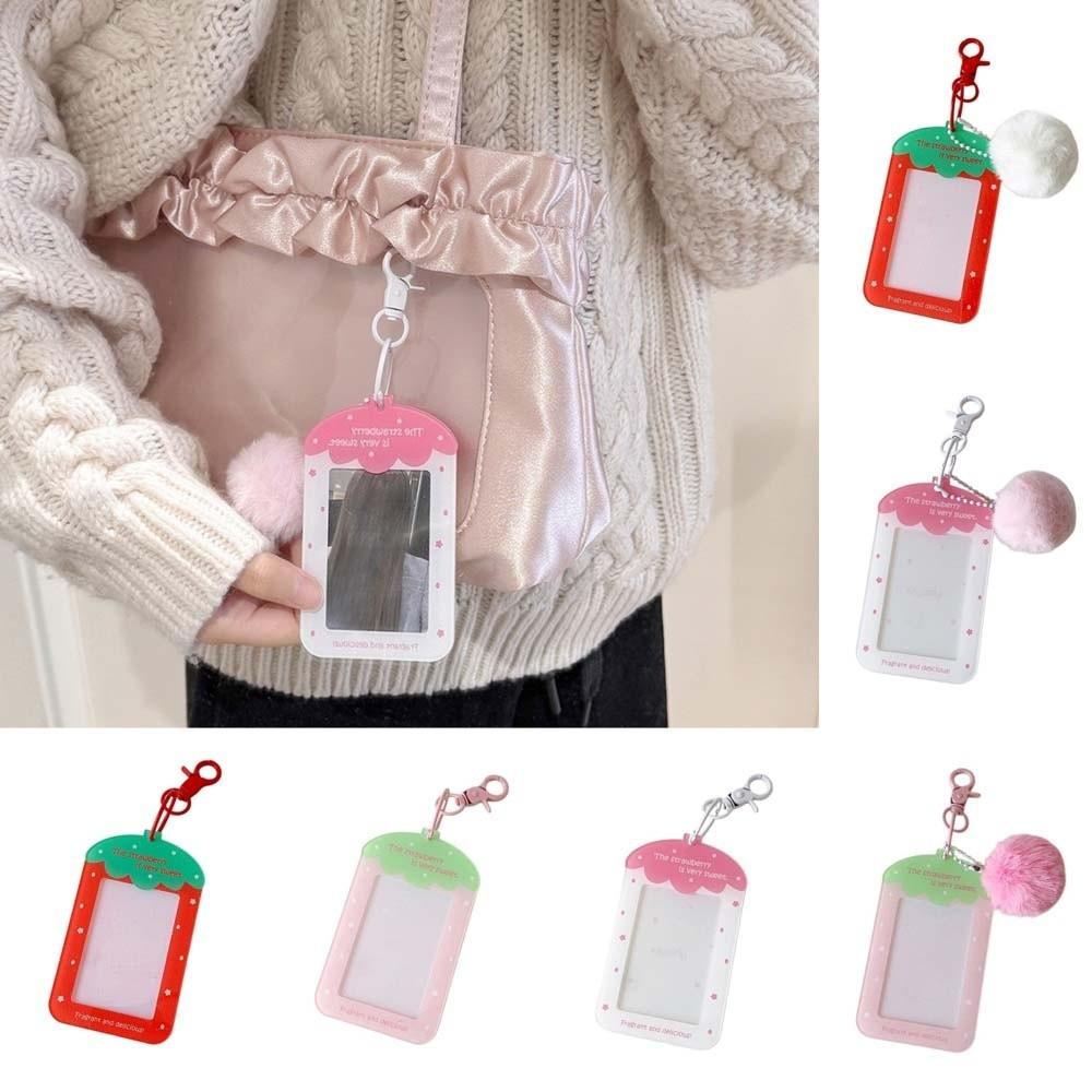 Card Cover Acrylic Photocard Holder Fruit Strawberry Card Protective Case Card Decor