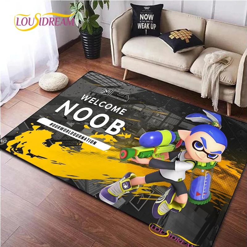 Tappeto Cartone Animato Gioco Splatoon per Soggiorno Camera da Letto Decorazione Tappeti da Area Cucina Tappetino Antiscivolo Alfombra Regalo di Compleanno Tappetino Poster