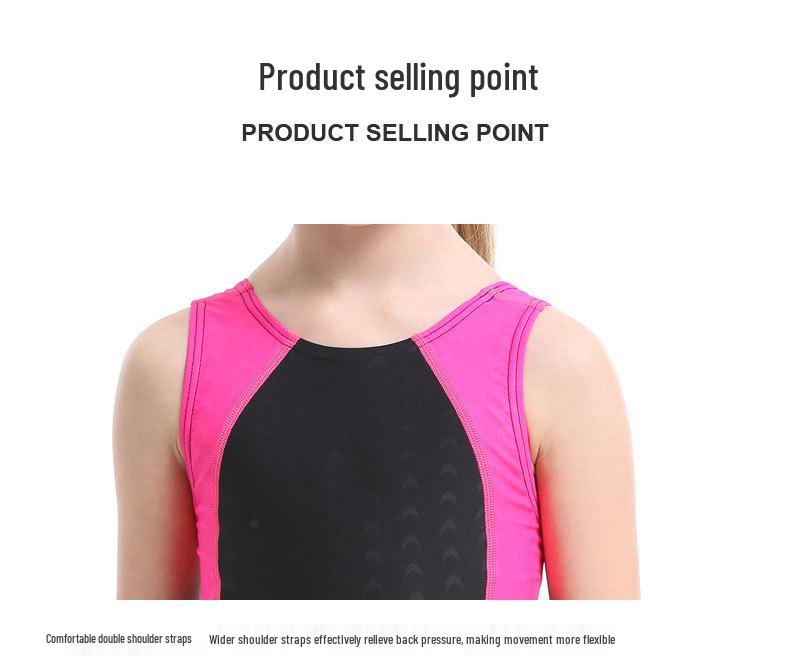 Children's One-Piece Swimsuit for Teenage Girls - Training & Learning Swimwear