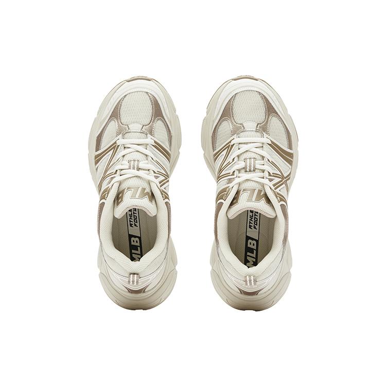MLB Chunky Runner Ace Runner Versatile Trendy Fabric Synthetic Leather Low Top Casual Running Shoes Unisex sneaker Beige 3ARNACE4N-50BGS