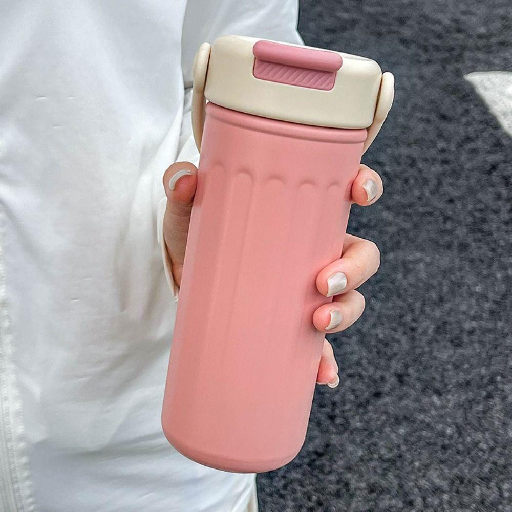Insulation Or Cooling Stainless Steel Thermos Cup 500ml Straw Travel Cup  Sports