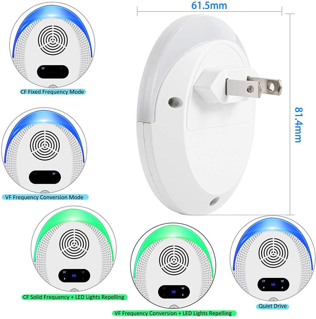 Multi-level Ultrasonic Pest Repeller with Mosquito Repellent Lamp – No Radiation