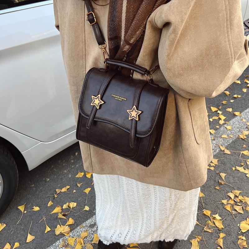 New Star Fashion College Style Multifunctional Solid Color Vintage Student School Bag Portable Travel Backpack Women's Bag