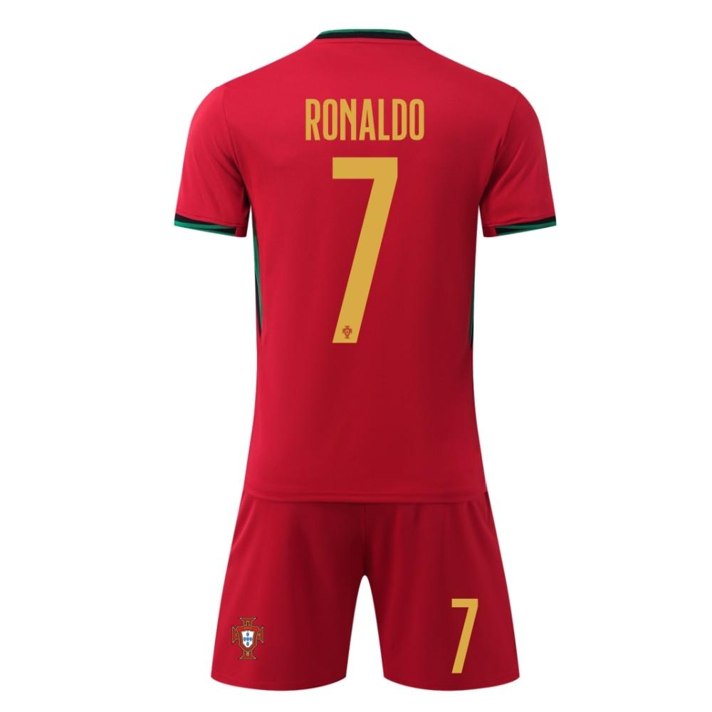 2024-25 Portugalija Ronaldo Namų futbolo marškinėlių rinkinys Gerbėjų versija