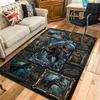 Cryolophosaurus Dinosaur Evolution Pattern Rug Floor Mat for Living Room or Bedroom Soft and Comfortable Carpet a Gift for Birthday and Holiday.