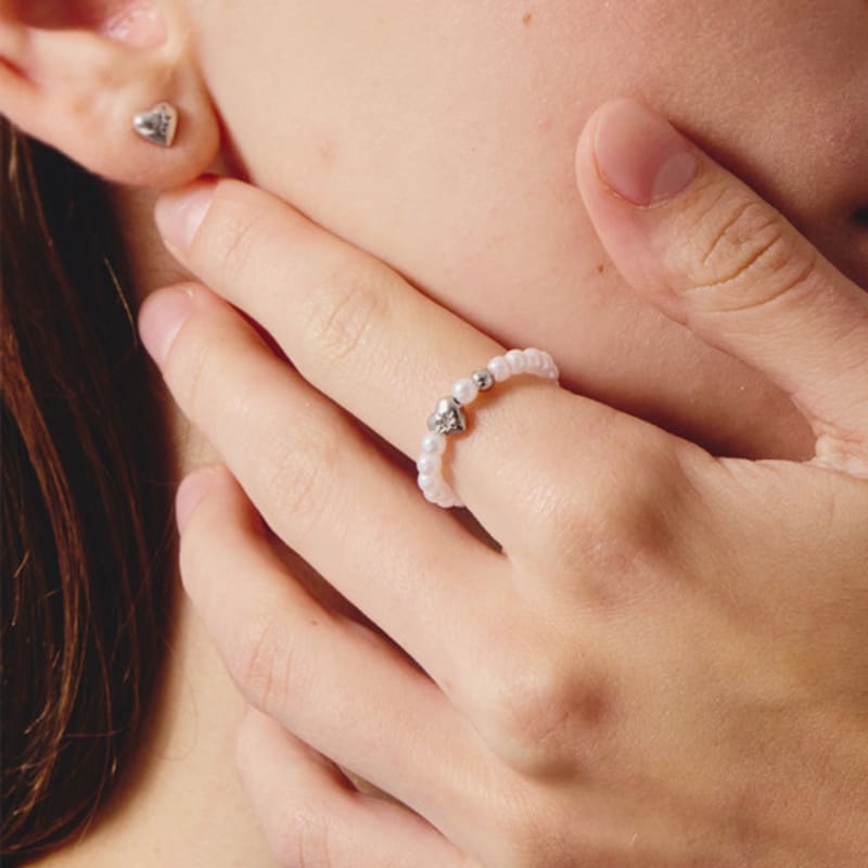 

noonoo fingers Baby Star Pearl Ring WHITE GOLD