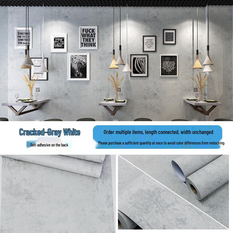 Industrial Style Dark Gray Mottled Texture Self-Adhesive Waterproof Wallpaper