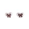 French Sweet Love Bow Pearl Stud Earrings, Autumn And Winter Retro High-End Fashion Temperament Earrings