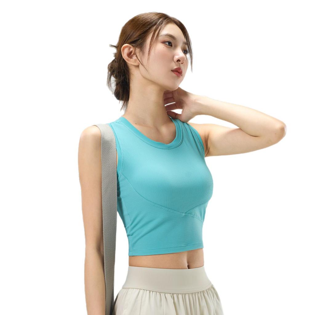 Women's Shockproof Yoga Tank: Wearable One-Piece Fitness & Pilates Bra Top